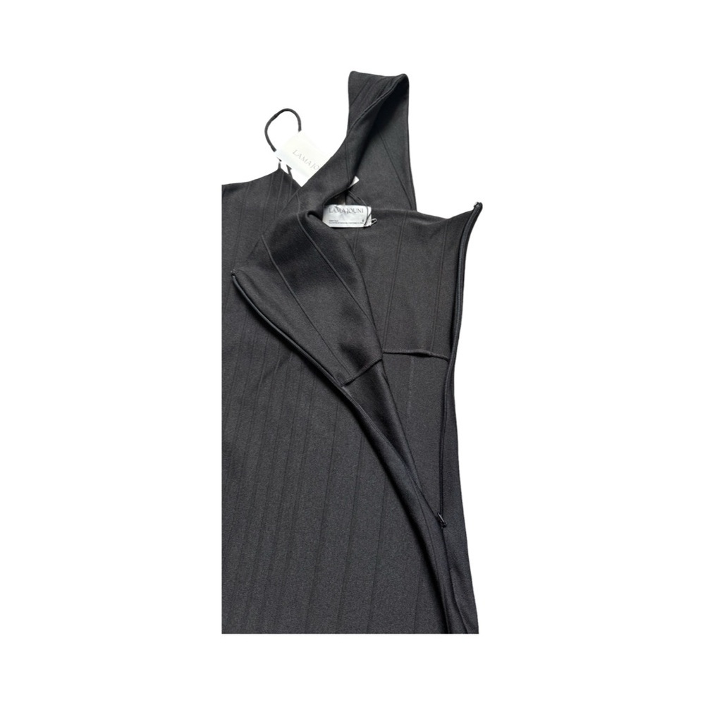 Edgy Cocktail Asymmetrical Black Dress - Picture 7 of 11